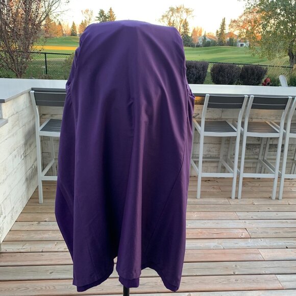 Vintage 80s 90s Purple Wool Gold Button Beltless Long Trench Coat Retro Overcoat - Picture 10 of 16